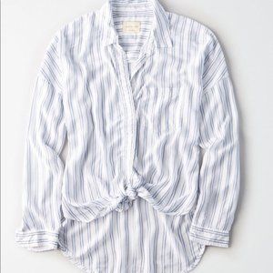 AE | NAVY Oversized Striped Button Down